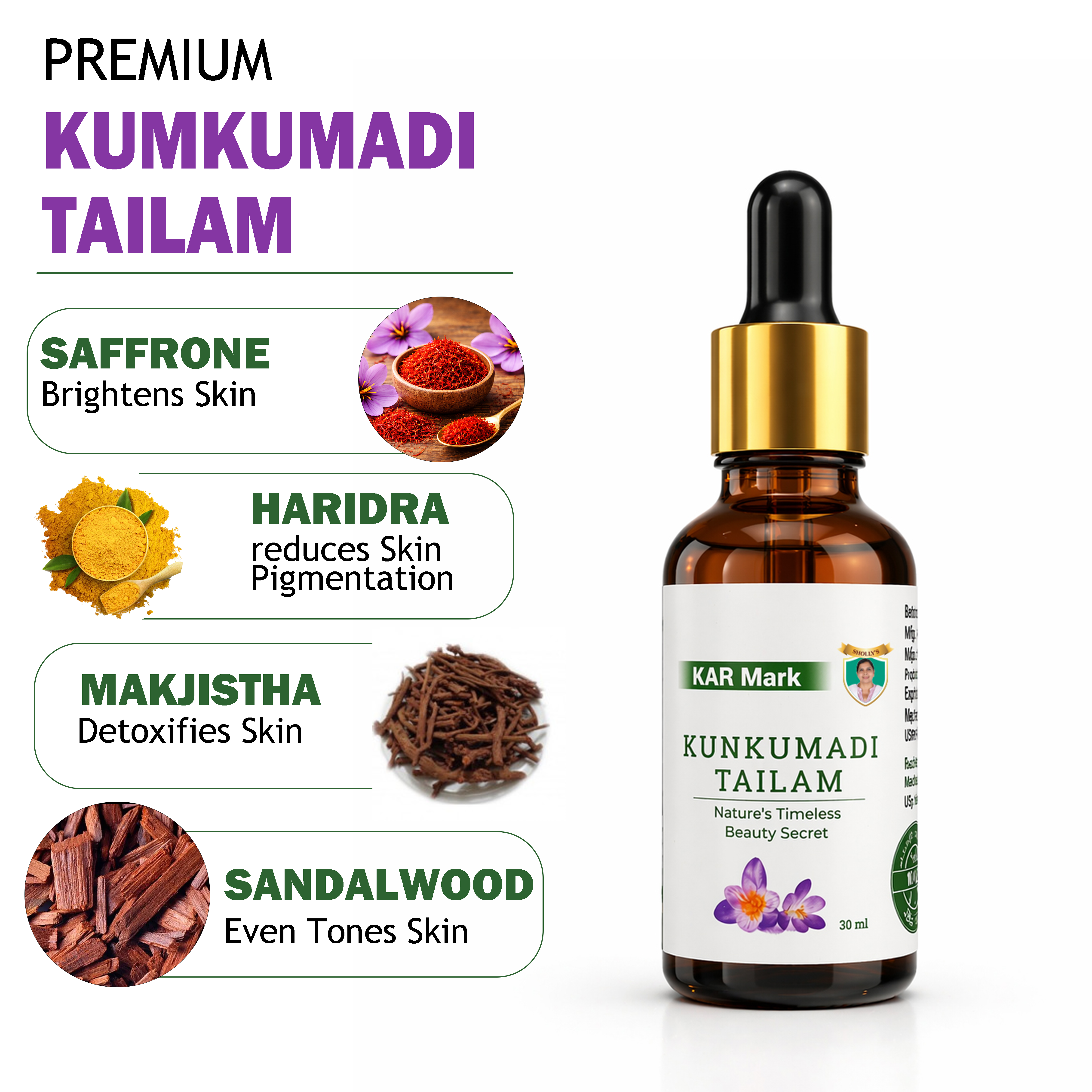 Premium Kumkumadi Thailam ( 25% Extra Saffron & Goat Milk )