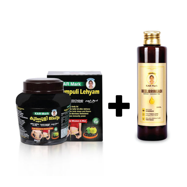 Kudampuli Lehyam (500g) + Neelibringadi Coconut Oil (100ml)