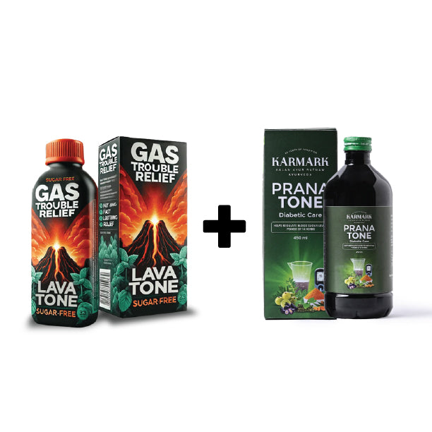 Lava Tone For Gas Trouble Relief (200ml) + Prana Tone for Diabetic care (450ml)
