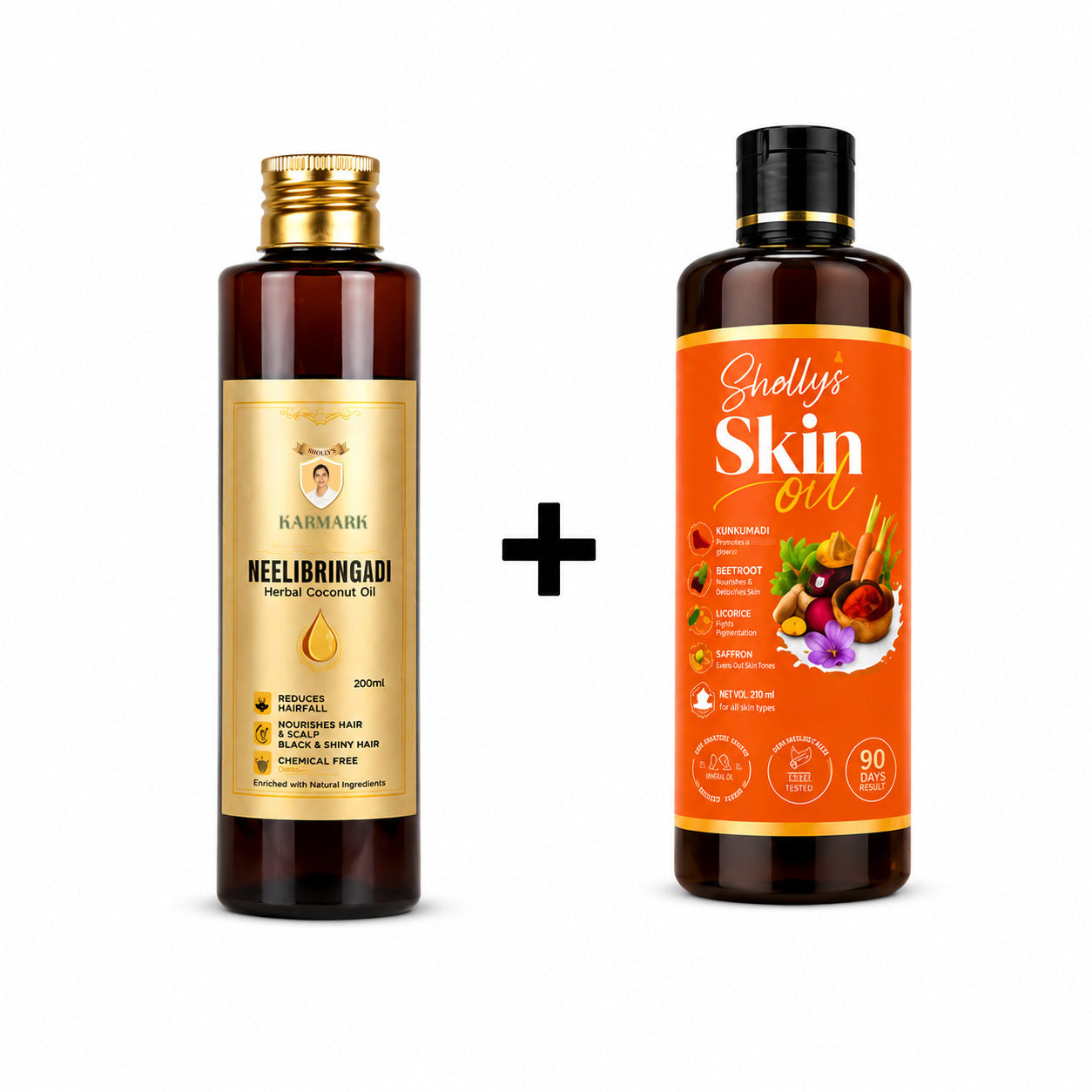 Shollys Neelibringadi Hair Oil 100 ml + Shollys Skin Oil 200 ml
